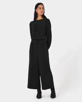 Domi Wide Culottes in black — full-length view