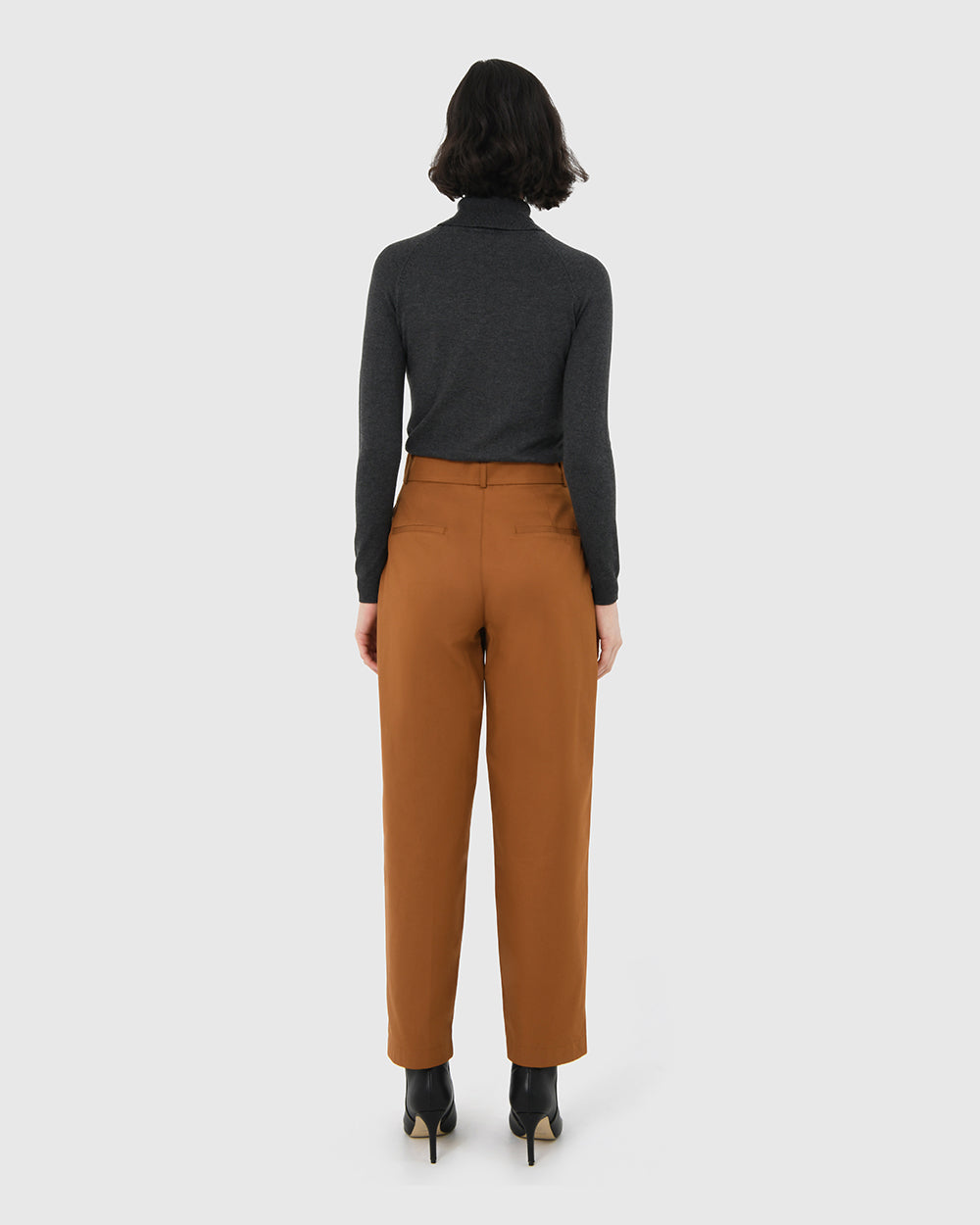 Jhene Belted Pant in tan — back view