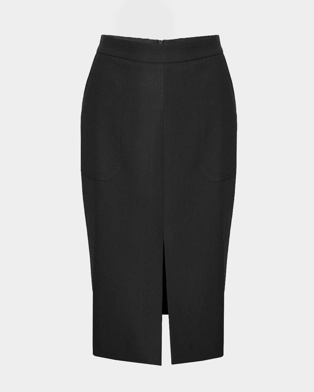 Orlanda Front Slit Skirt in black — product-only view