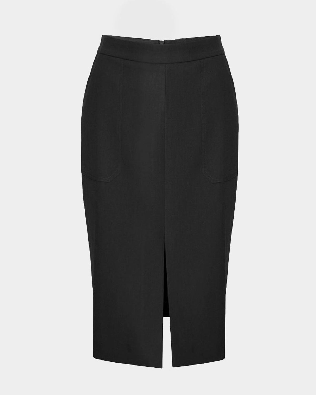 Orlanda Front Slit Skirt in black — product-only view
