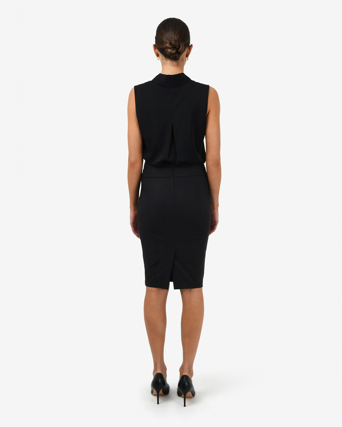 Safira Pencil Skirt in black — back view