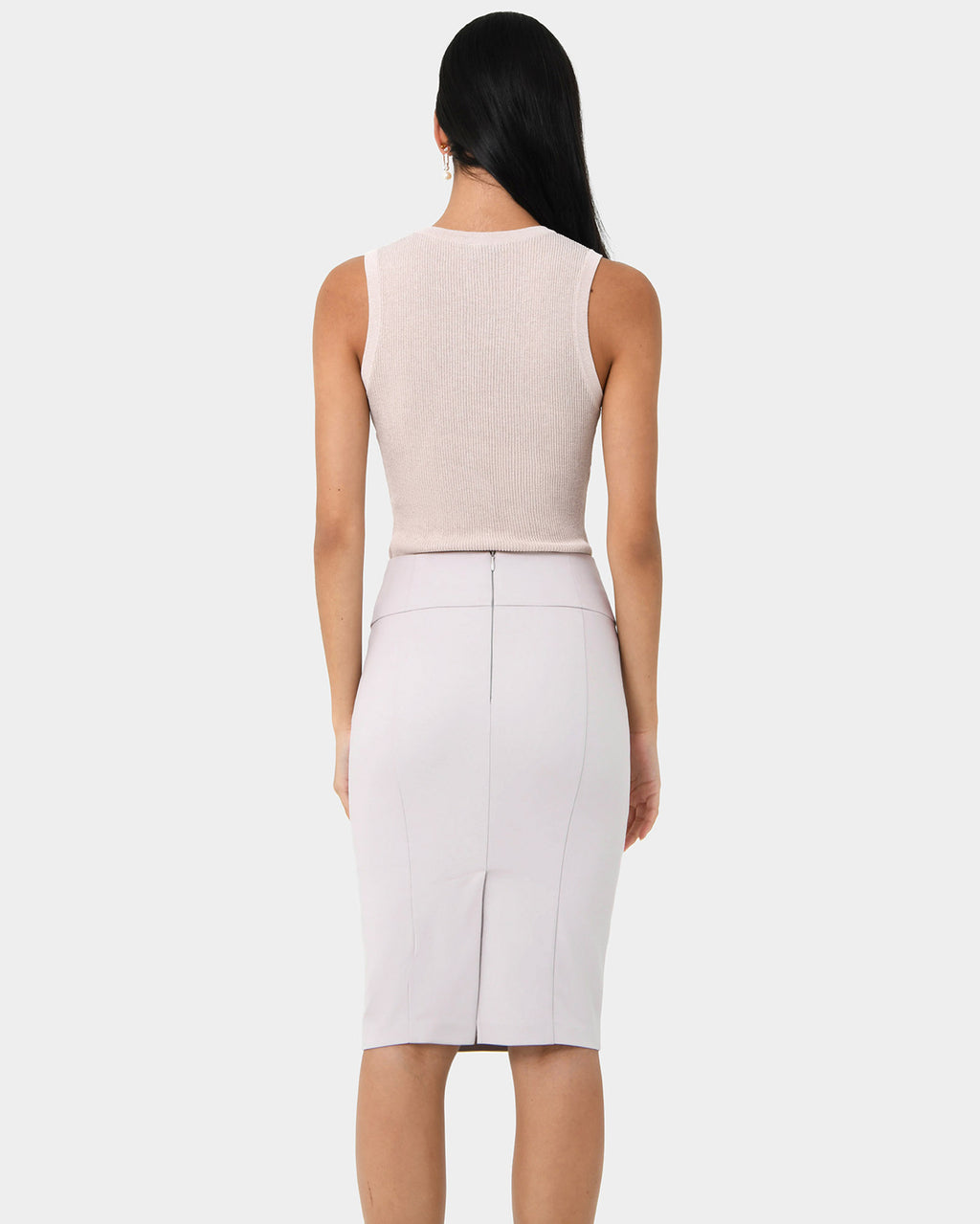 Safira Pencil Skirt in grey — back view