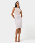 Safira Pencil Skirt in grey — full-length view