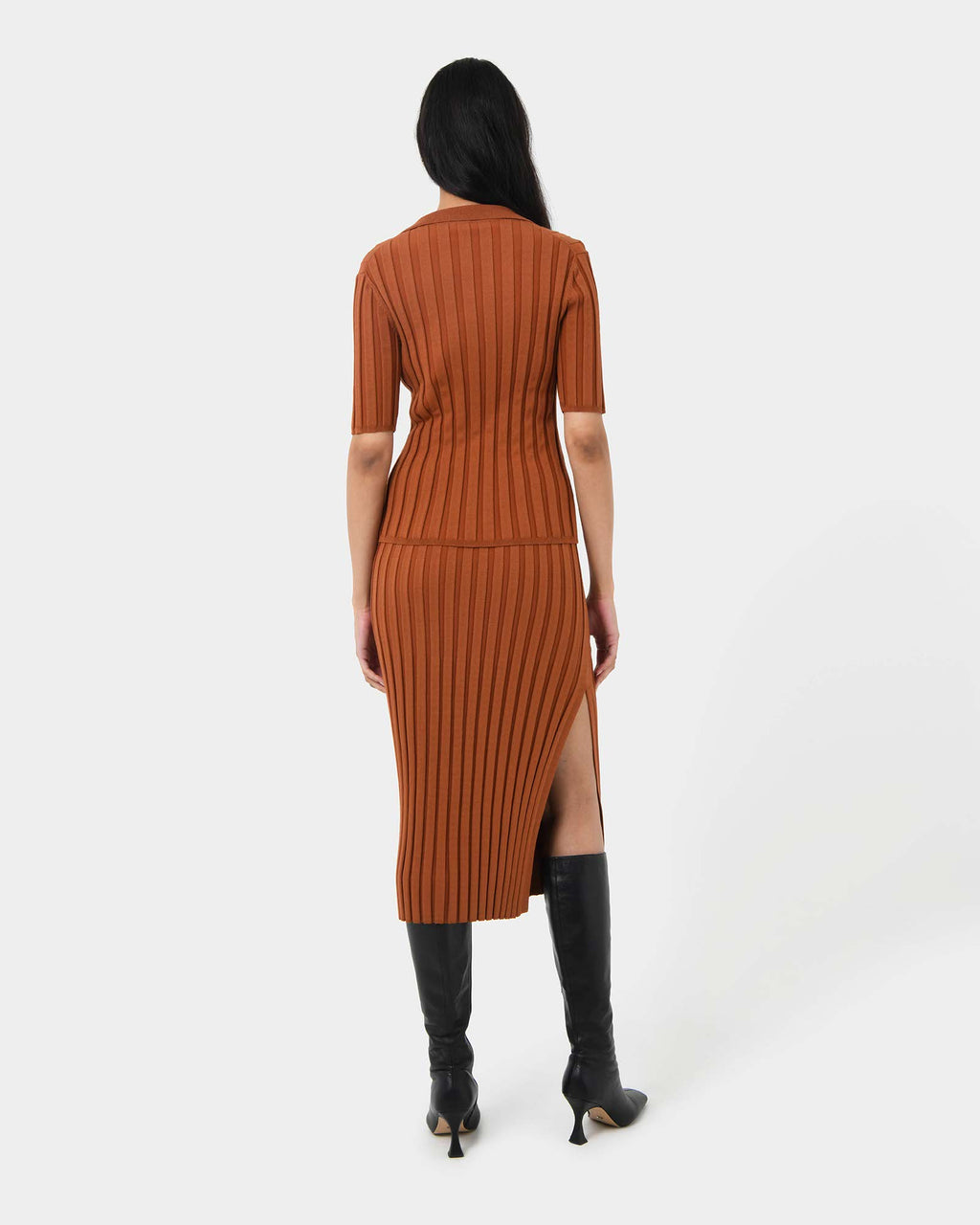Manhattan Knit Skirt in rust — back view