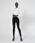 Heather Oversized Shirt in ivory — full-length view