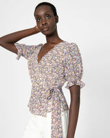 Fiorella Puff Sleeve Blouse in multi — close-up view