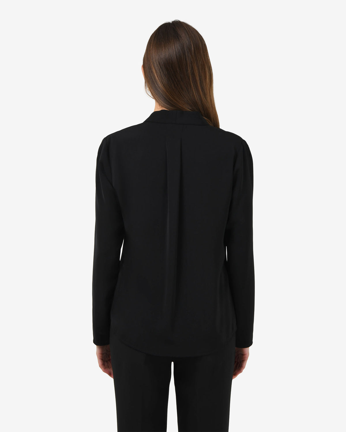 Lilian 2 Long Sleeve Blouse in black — back view