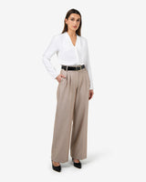 Lilian 2 Long Sleeve Blouse in ivory — full-length view