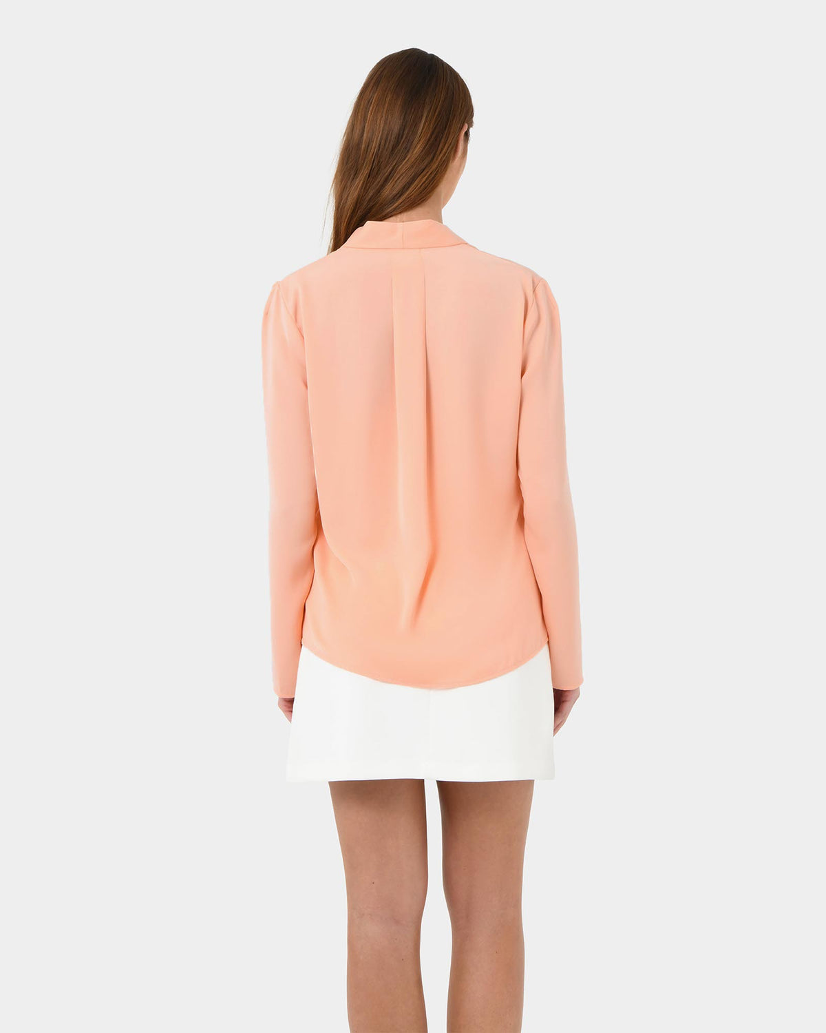 Lilian 2 Long Sleeve Blouse in light coral — back view