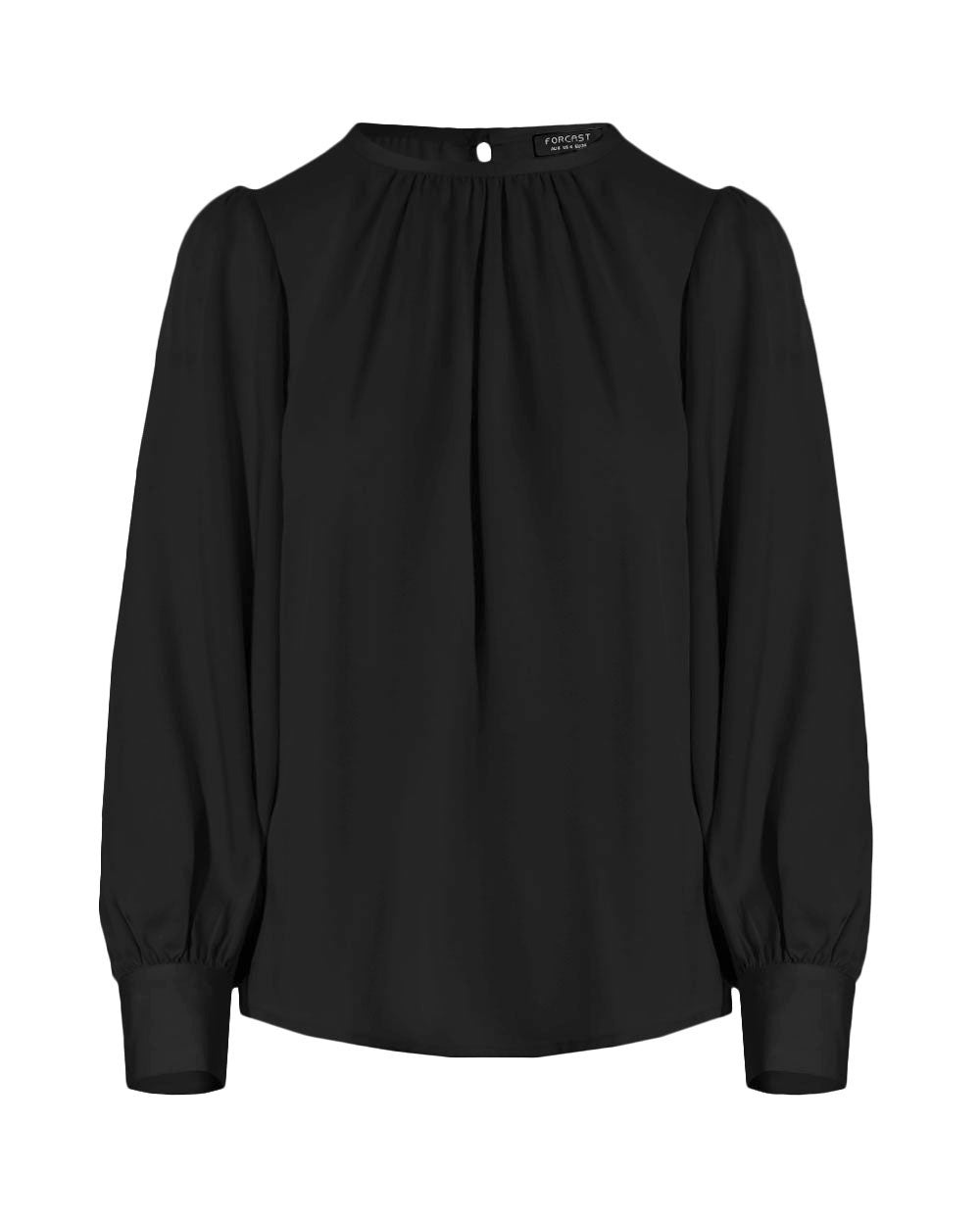 Cameron Satin Blouse in black — product-only view
