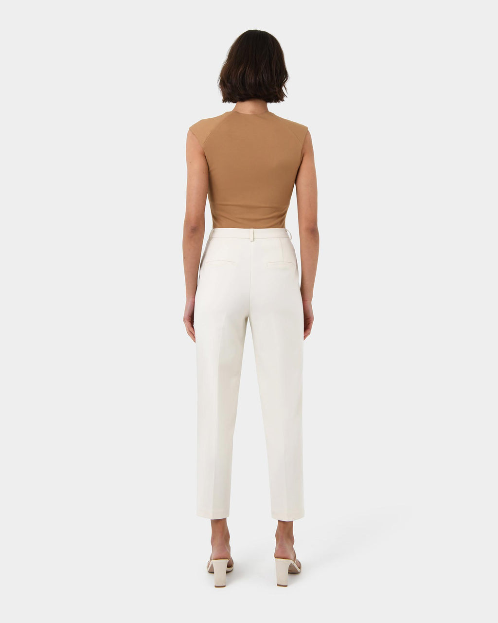 Soho Scoop Neck Top in camel — back view