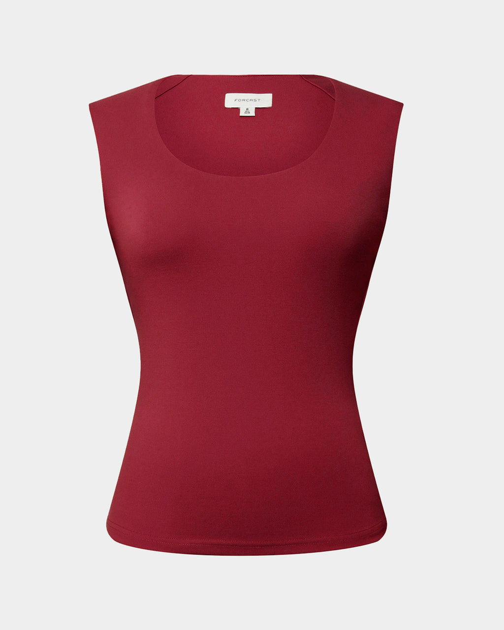 Soho Scoop Neck Top in crimson red — product-only view