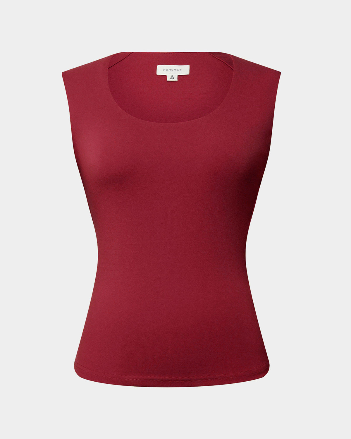 Soho Scoop Neck Top in crimson red — product-only view