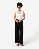 Soho Scoop Neck Top in ivory — full-length view