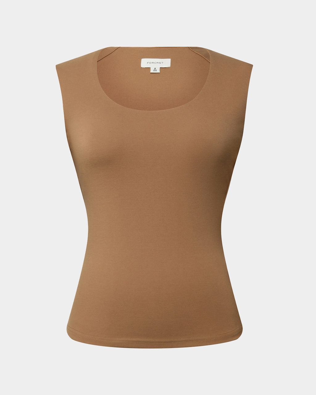 Soho Scoop Neck Top in light camel — product-only view