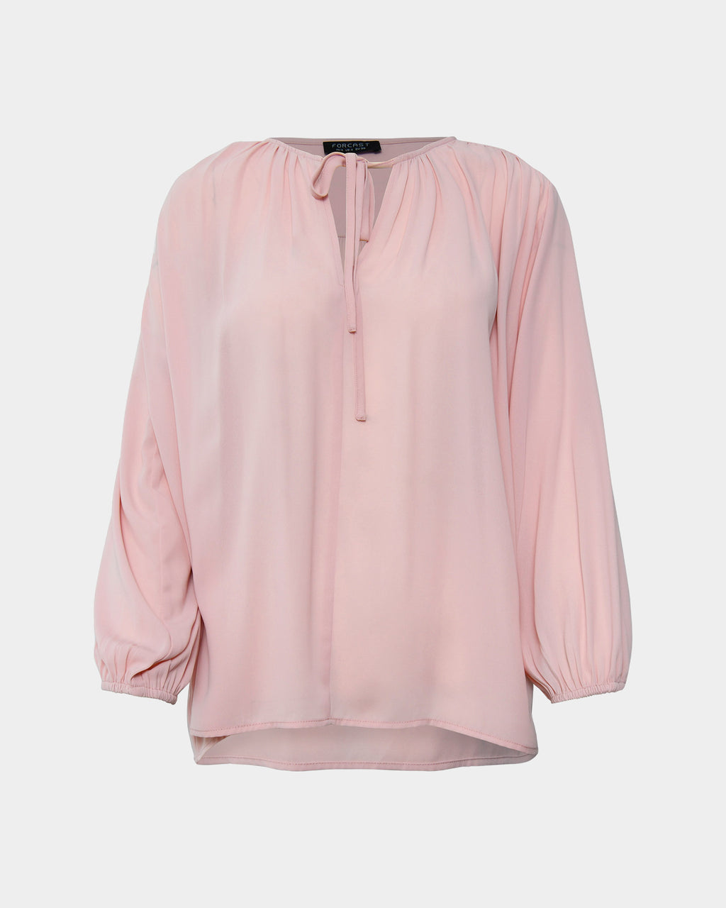 Ikaria Tie Neck Blouse in pastel pink — product-only view