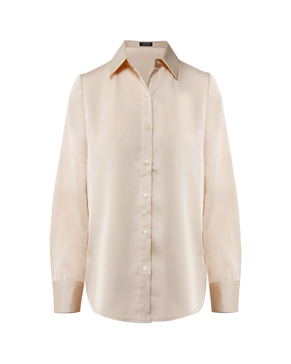 Leon Loose Fit Satin Blouse in vanilla — product-only view