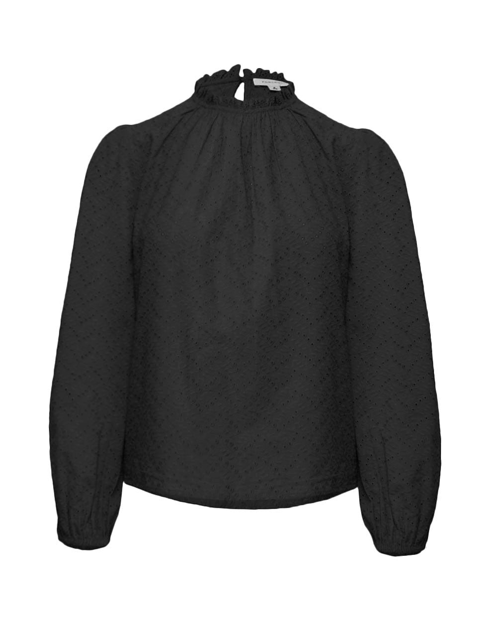River Cotton Crochet Top in black — product-only view
