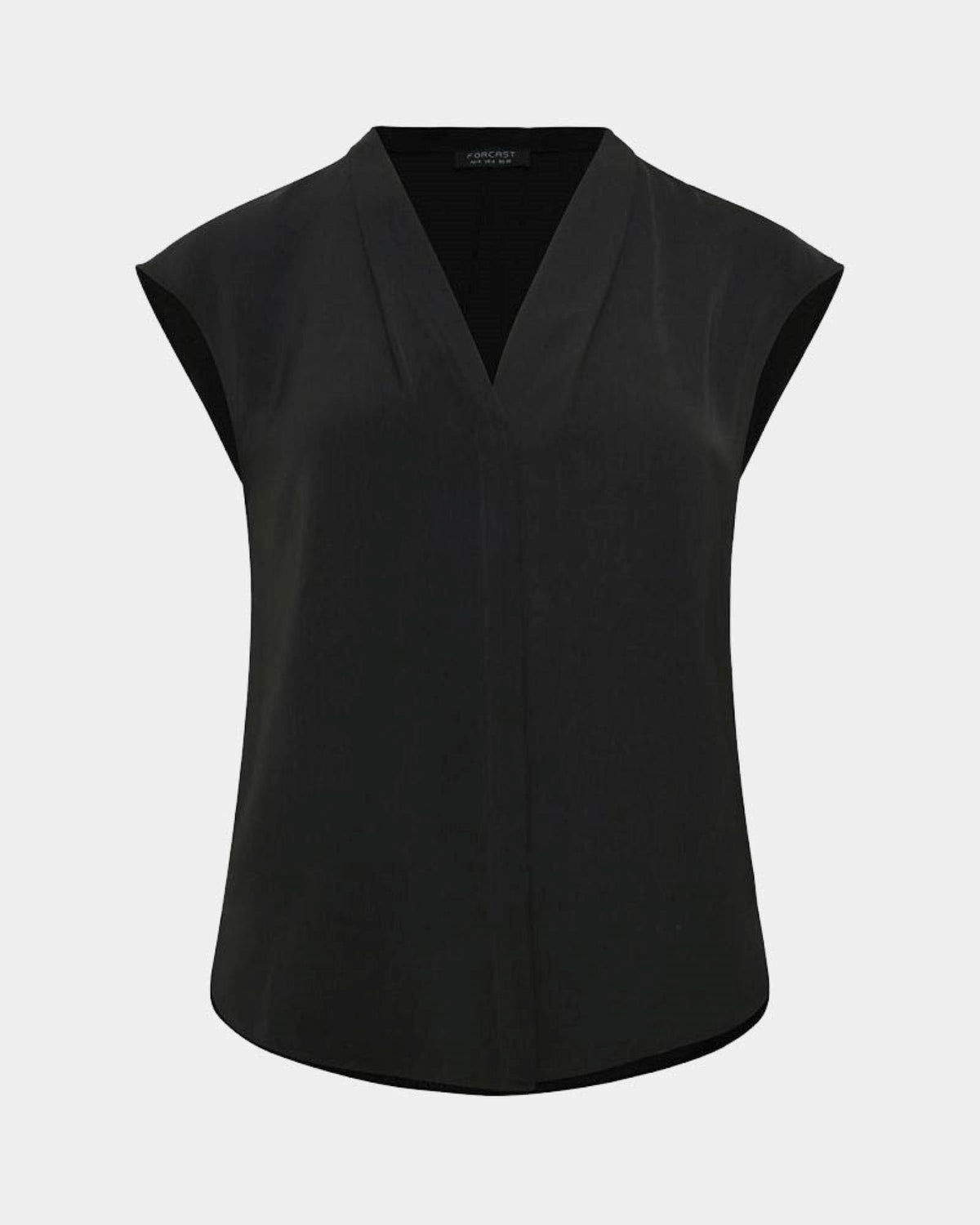 Adelaide V-Neck Cap Sleeve Top in black — product-only view