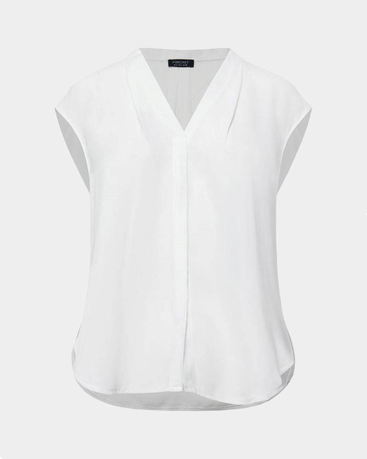 Adelaide V-Neck Cap Sleeve Top in ivory — product-only view