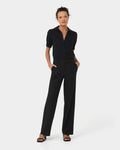 Morgan Short Sleeve Blouse in black — full-length view