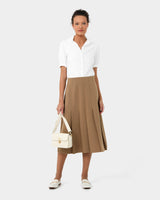 Morgan Short Sleeve Blouse in ivory — full-length view