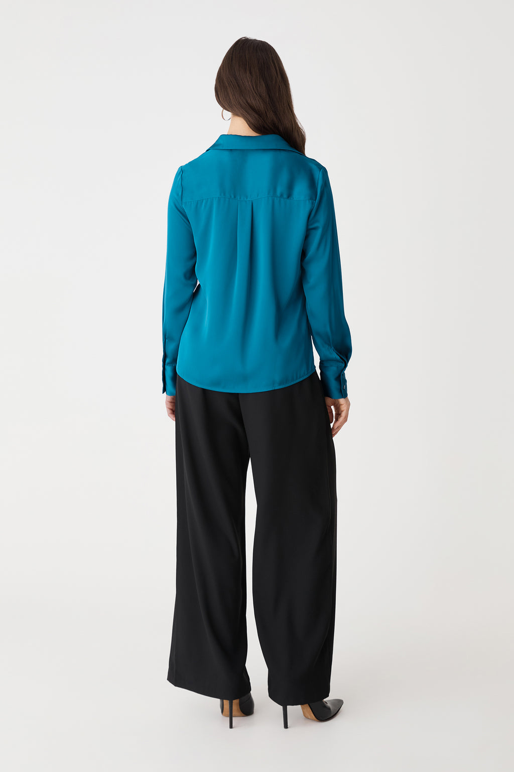 Lila V-Neck Satin Blouse