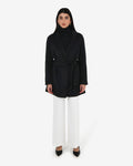 Collins Wool Short Coat in black — full-length view