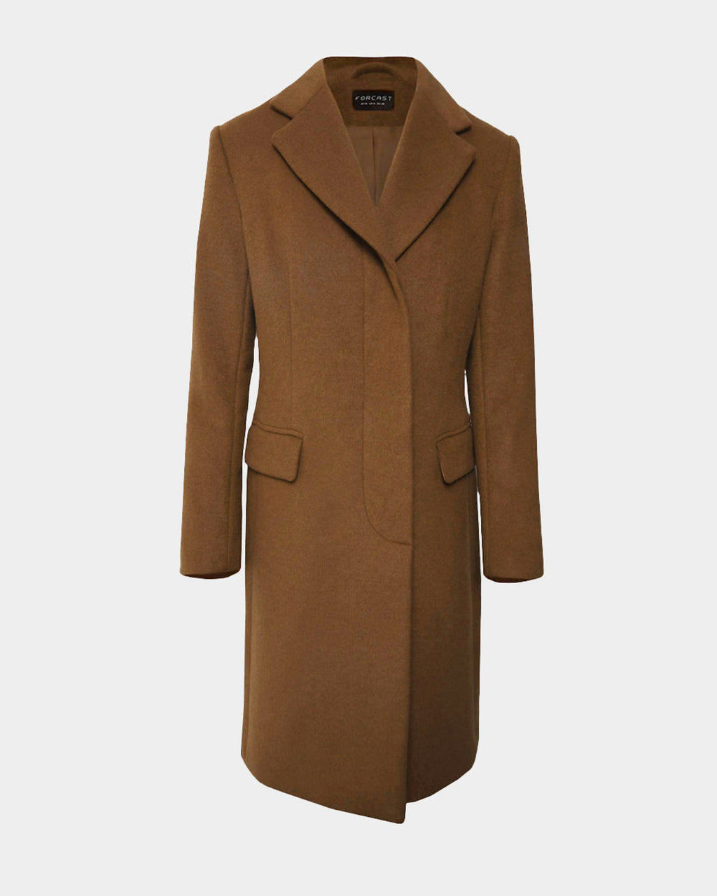Sanvi Chesterfield Wool Coat in camel — product-only view