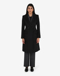 Skylar Hourglass Coat in black — full-length view