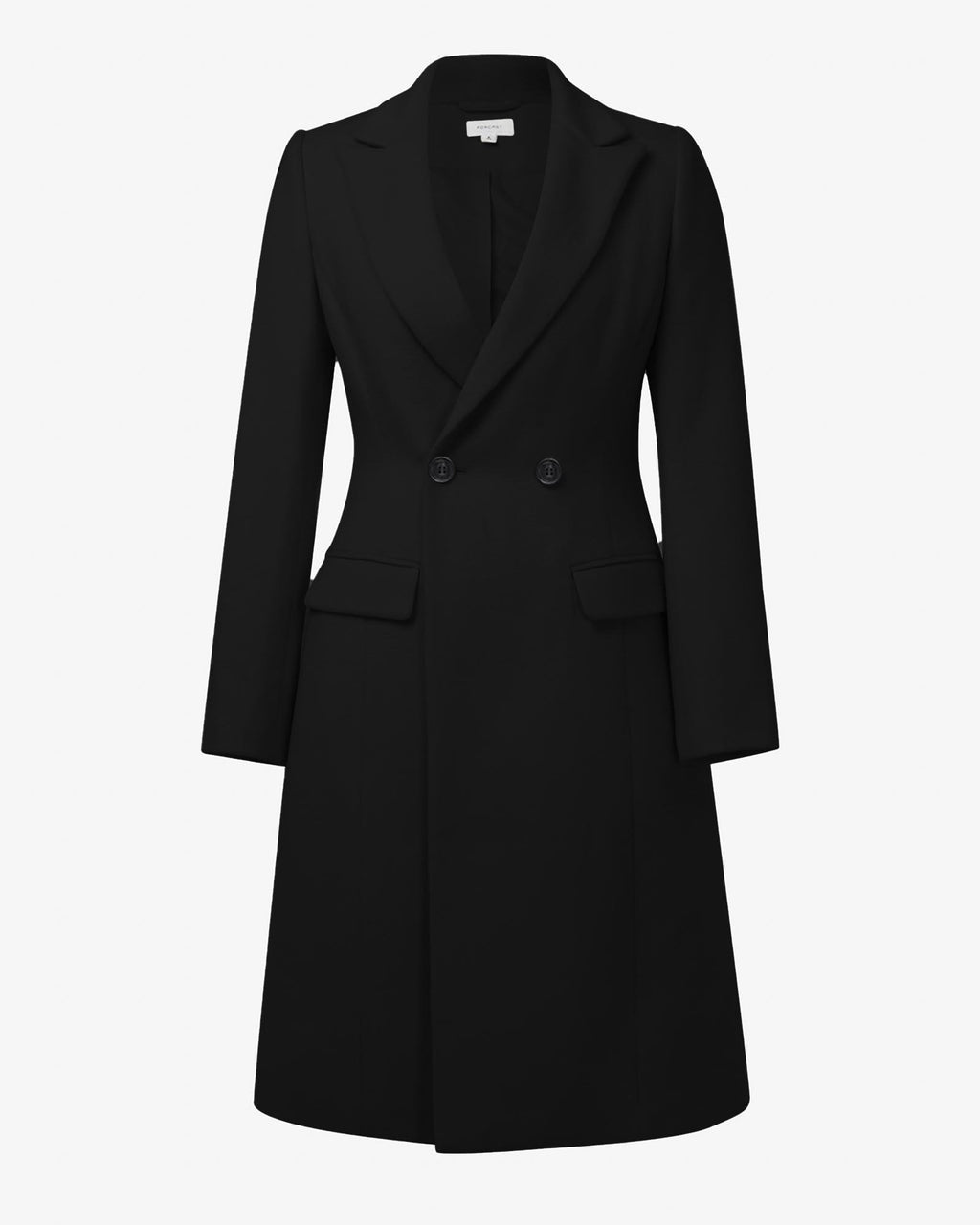 Skylar Hourglass Coat in black — product-only view