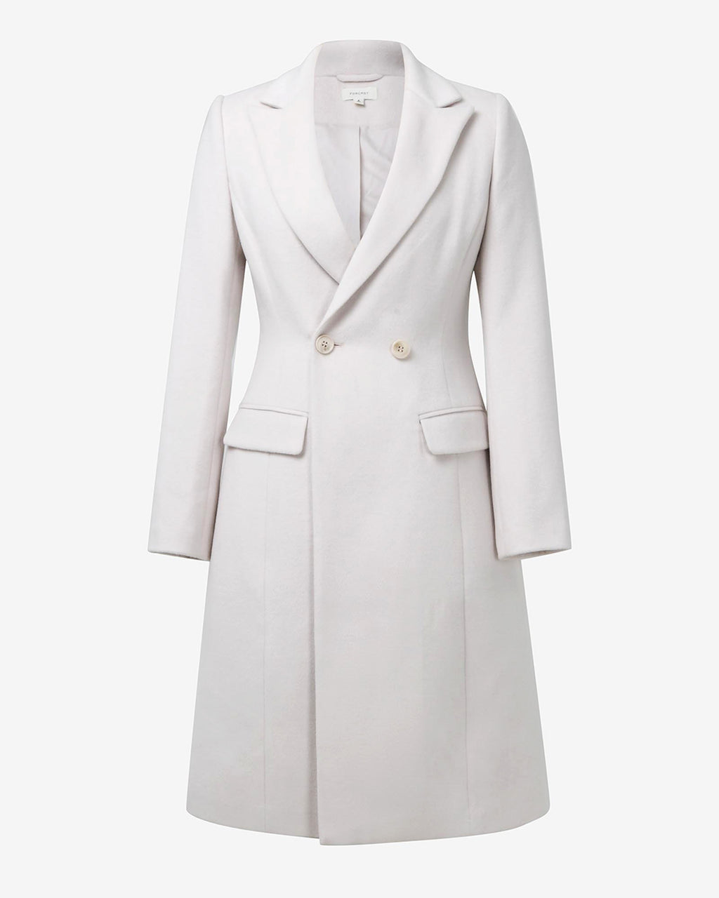 Skylar Hourglass Coat in cream — product-only view