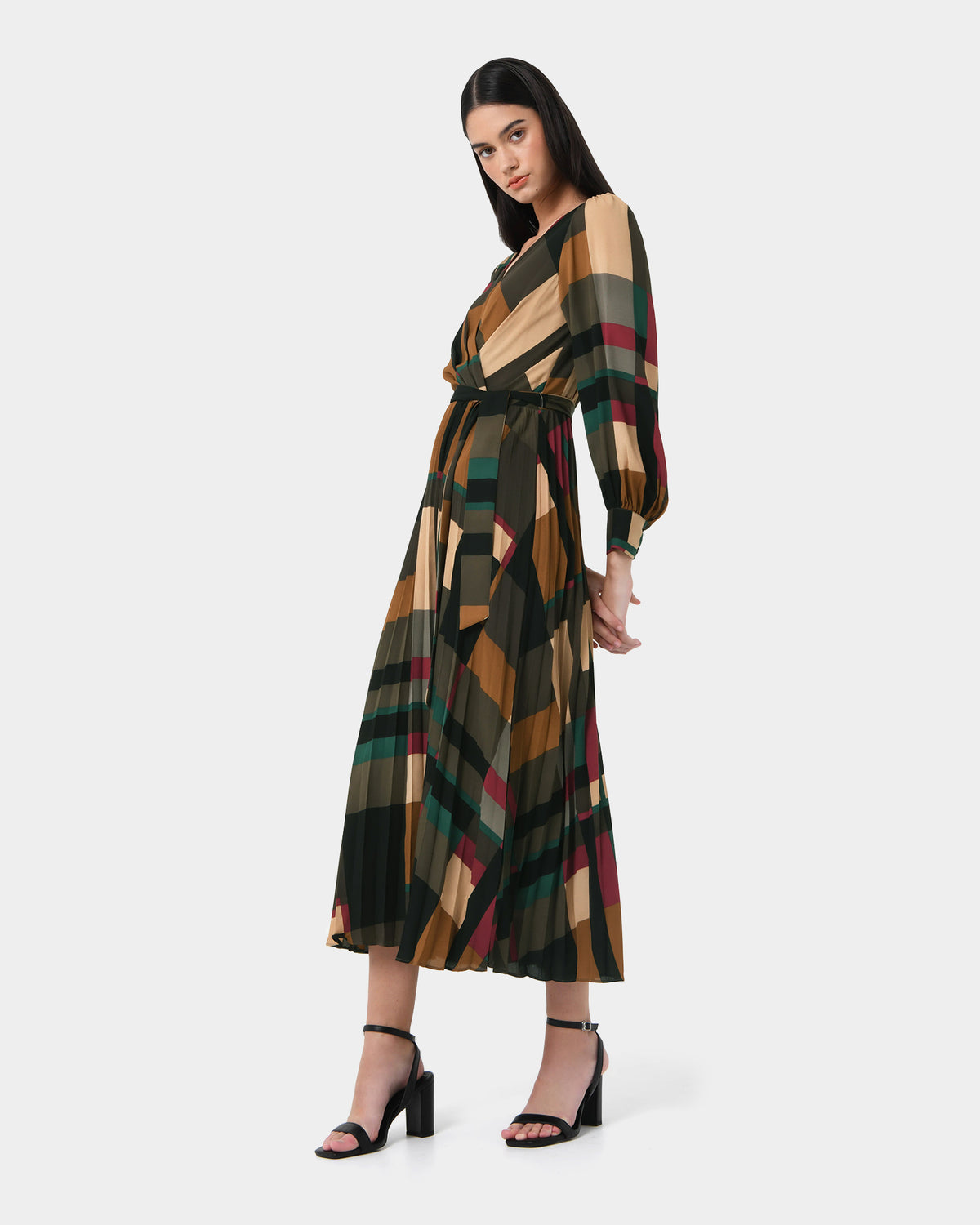 Aubrey Printed Pleat Dress