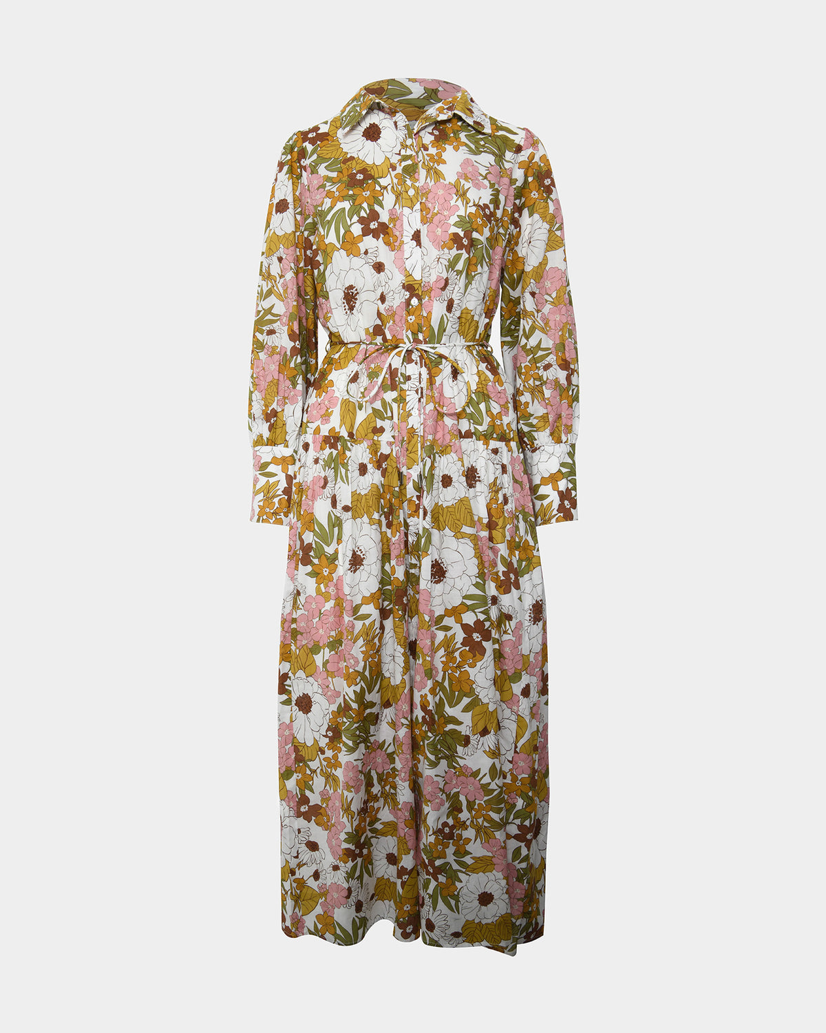Blythe Printed Cotton Dress in multi — product-only view