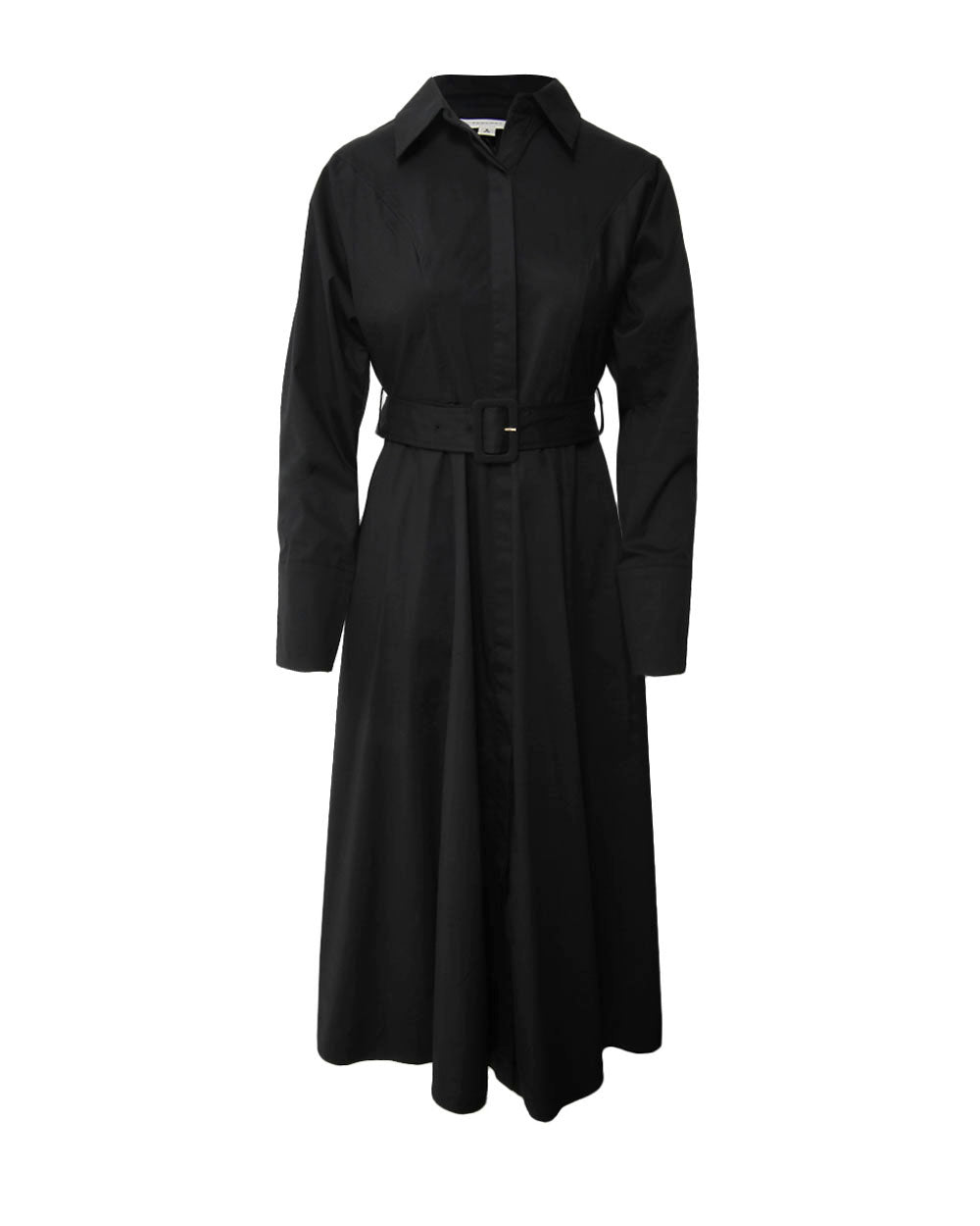 Mazie Cotton Shirt Dress in black — product-only view