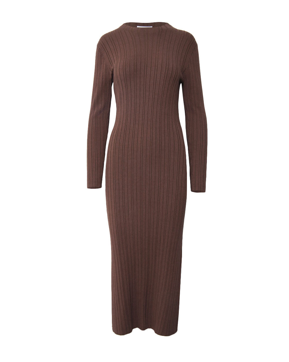 Diana Long Sleeve Knit Dress in mocha — product-only view