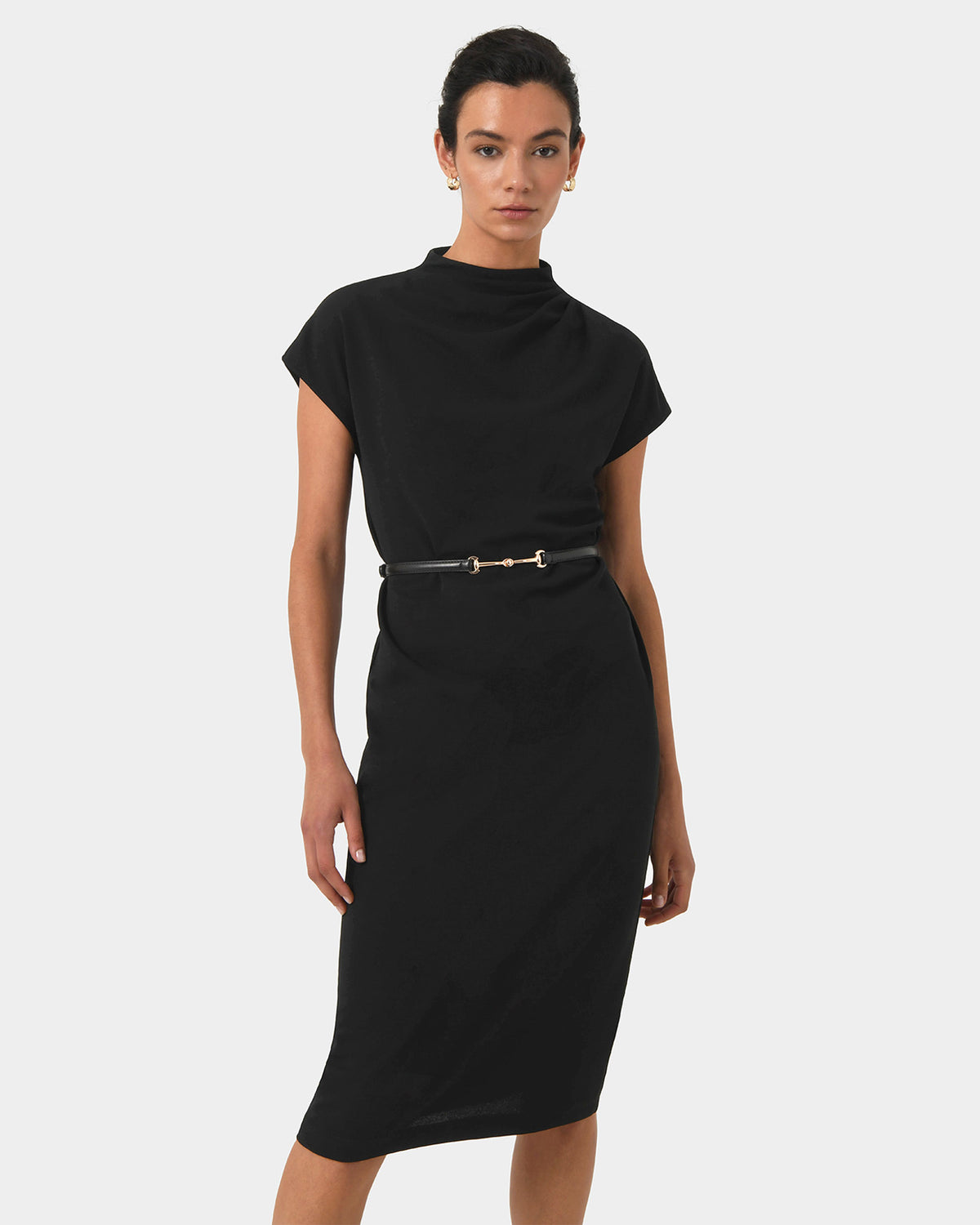 Michele Jersey Midi Dress in black — view 2