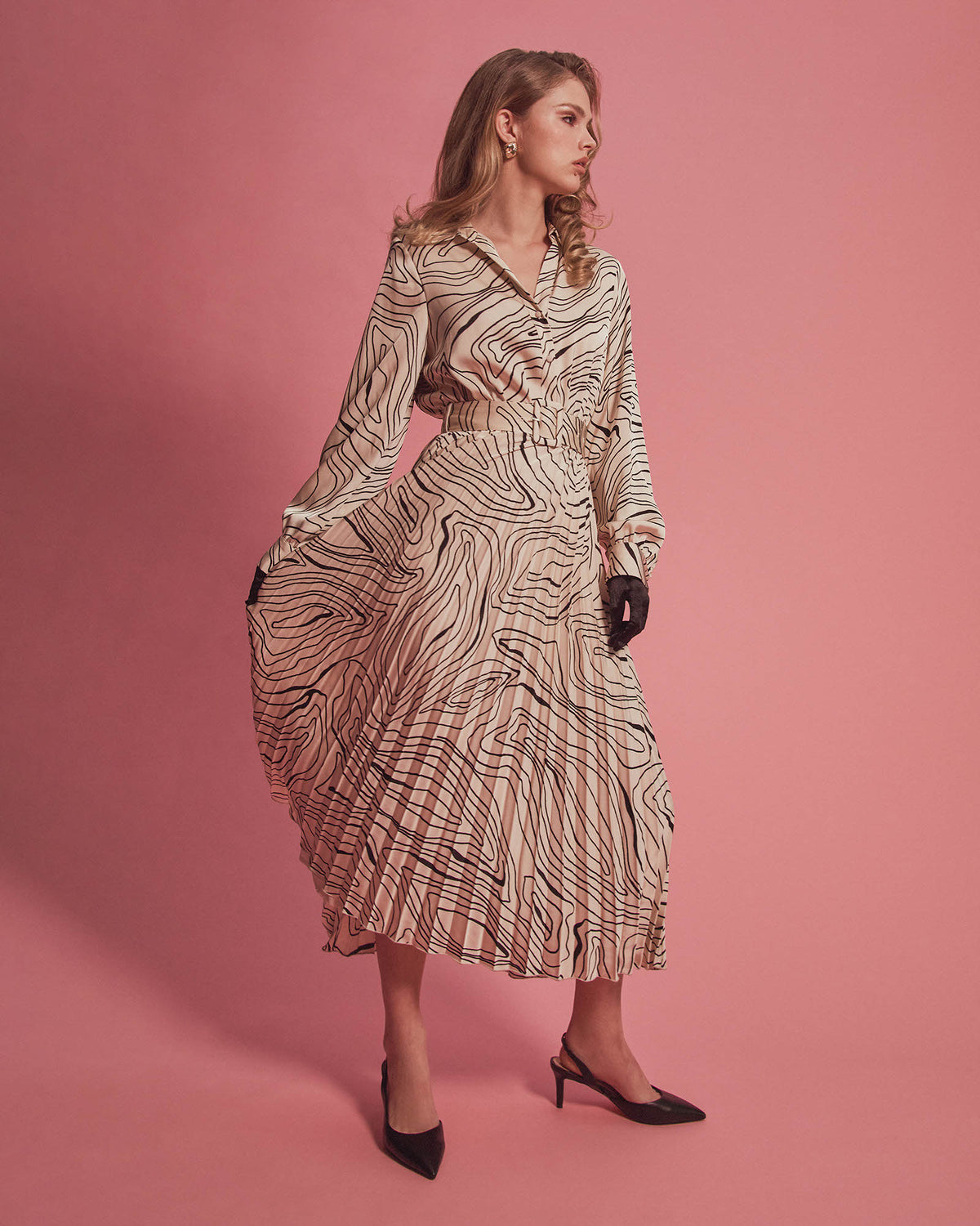 Kelly Pleated Shirt Dress