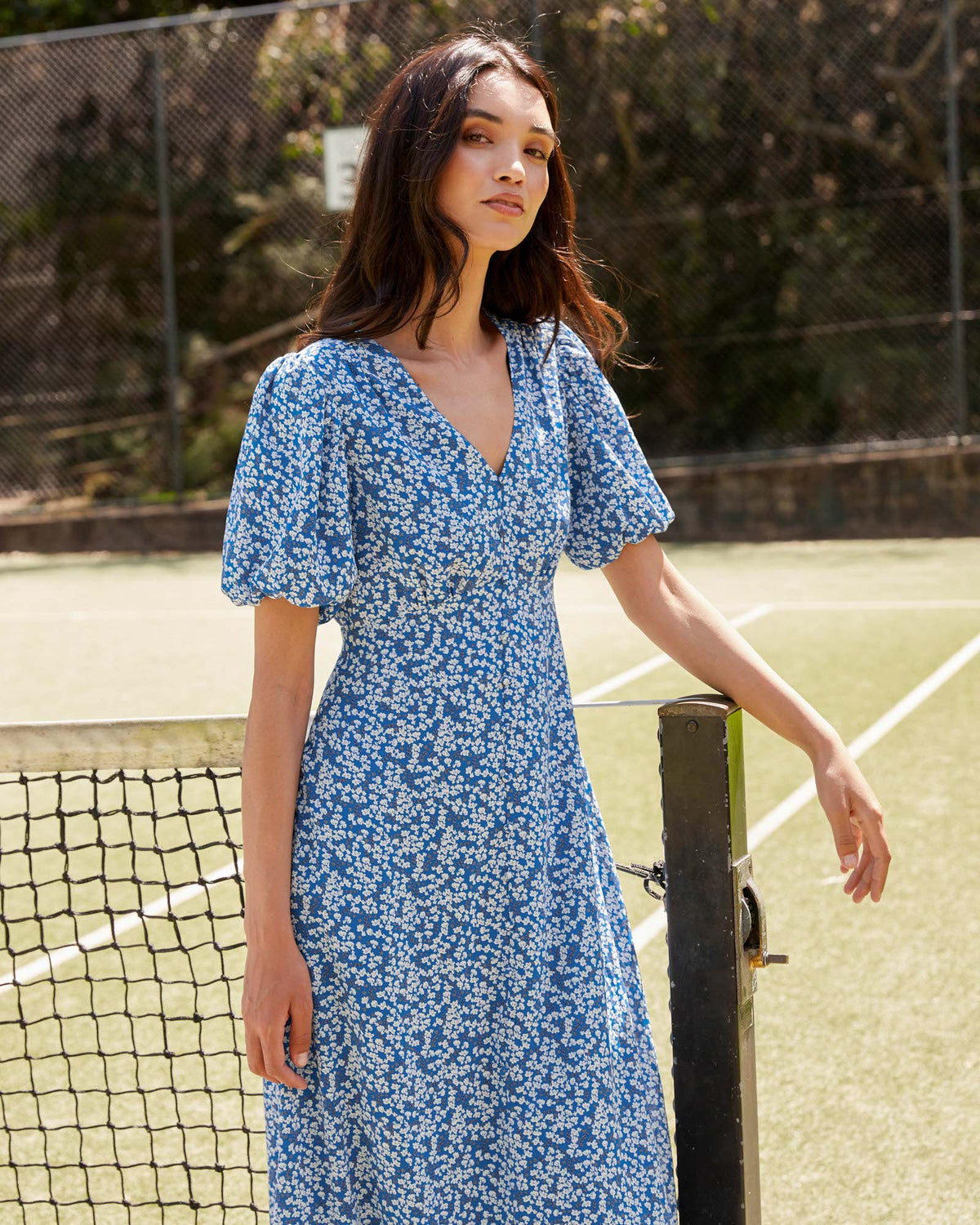 Cora Floral Dress in blue — alternate view