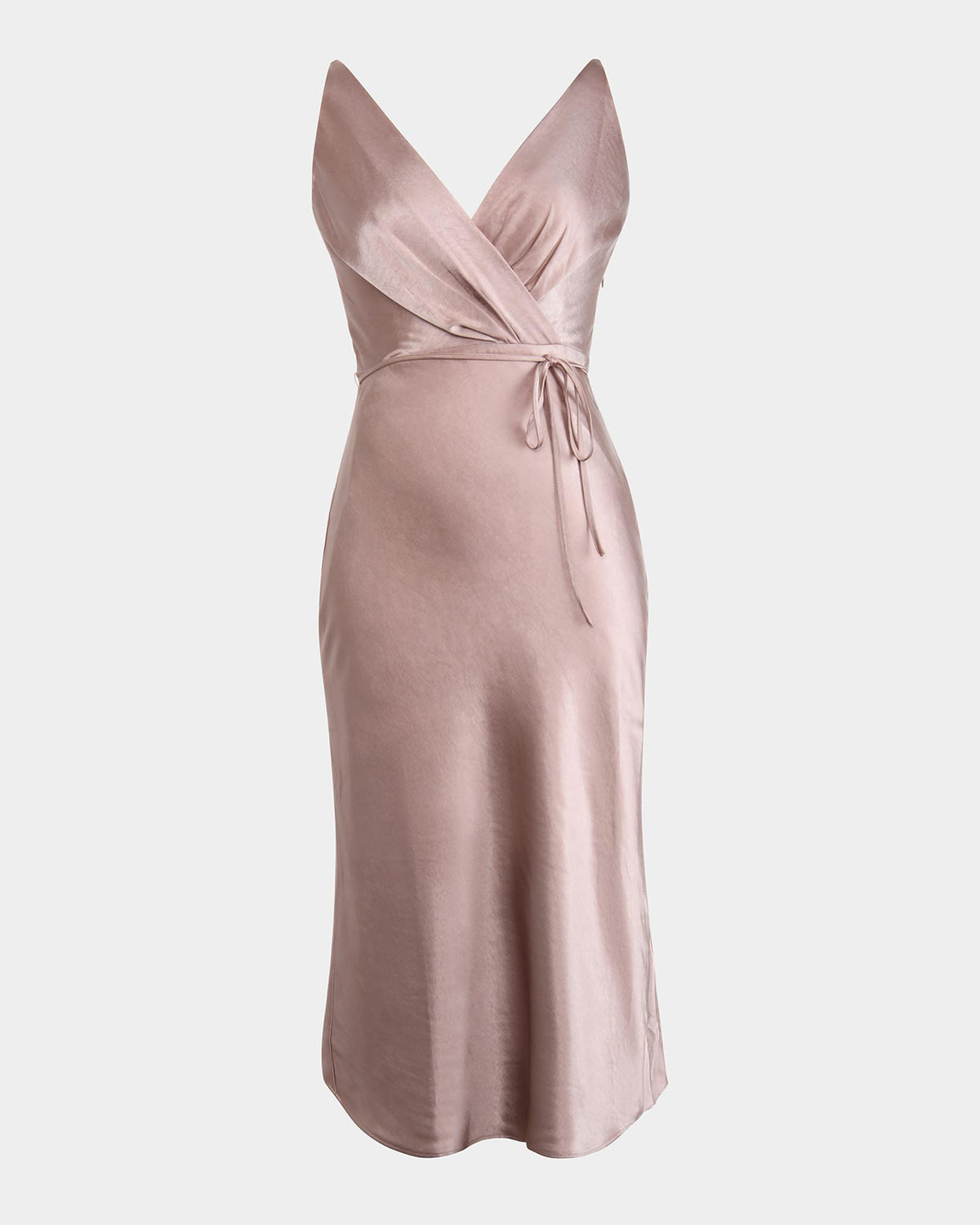 Cherish Tie-Waist Midi Dress in mauve — product-only view