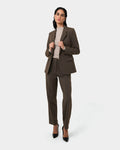Aviya Single Breasted Blazer in sepia — full-length view