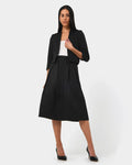 Harriet Jacquard Crop Jacket in black — full-length view