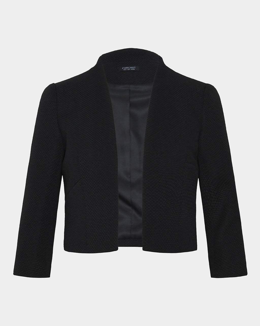 Harriet Jacquard Crop Jacket in black — product-only view