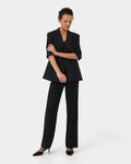 Emani Double Breasted Blazer in black — full-length view