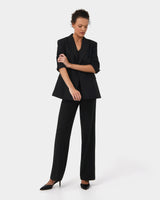 Emani Double Breasted Blazer in black — full-length view