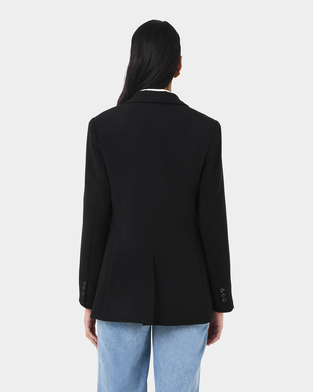 Patricia Belted Blazer in black — back view