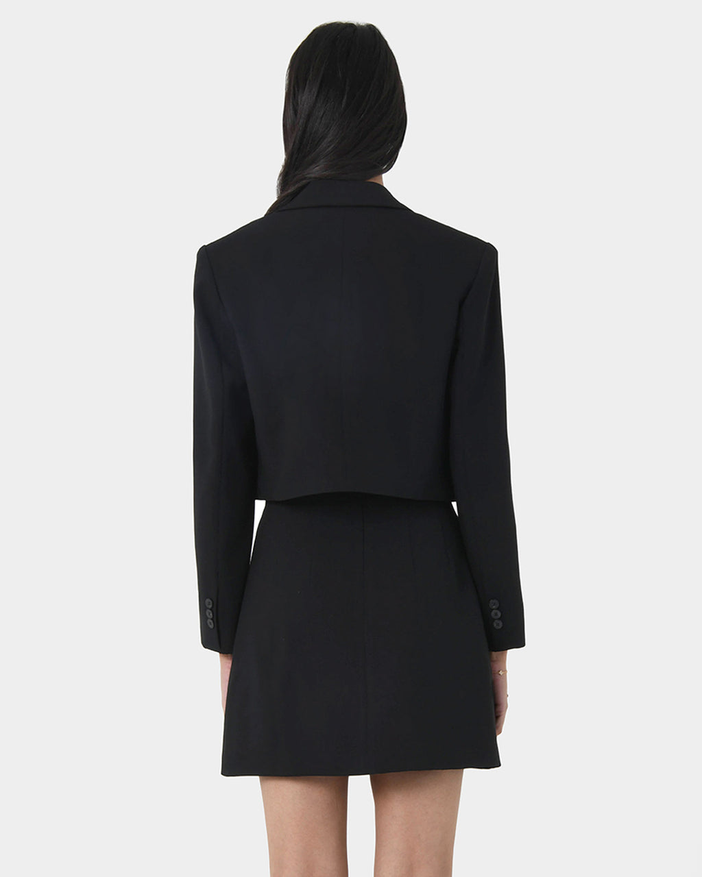Nikki Cropped Blazer in black — back view