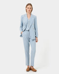 Lola Double Breasted Jacket in celestial blue — full-length view