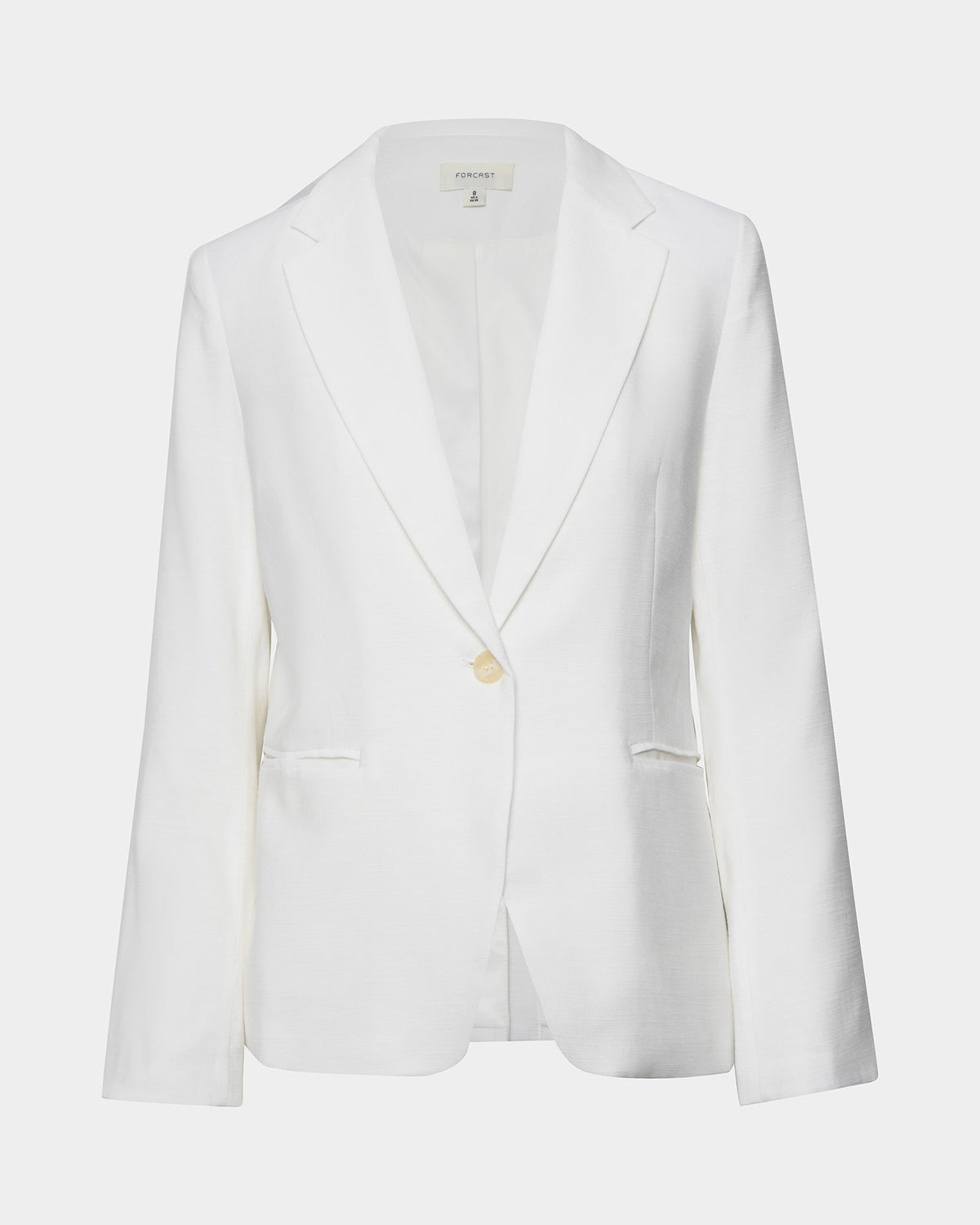 Indigo Single Breasted Blazer in white — product-only view