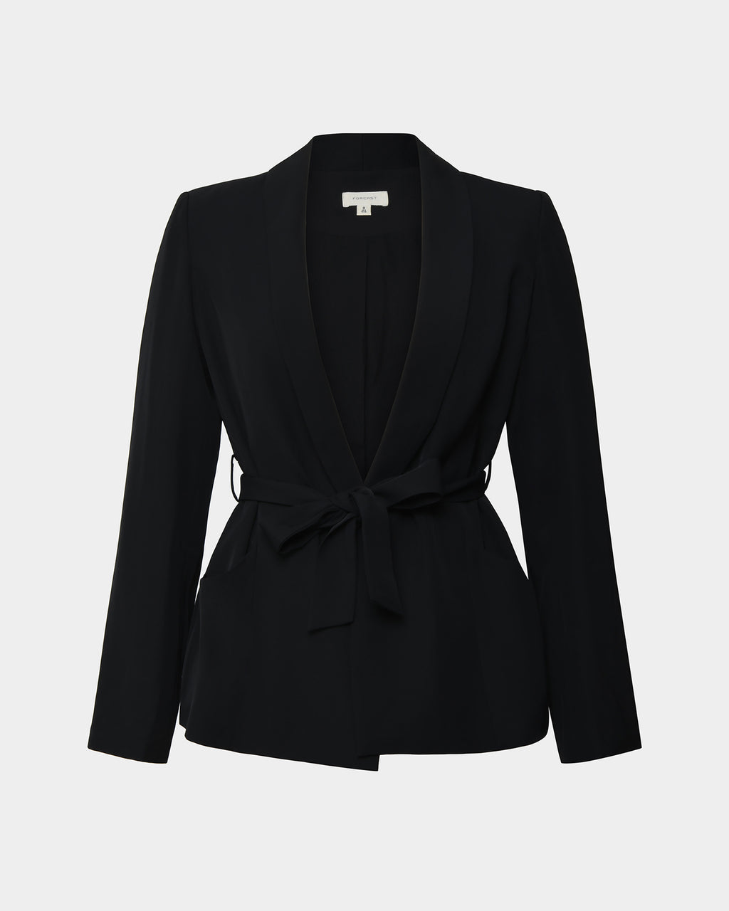 Rain Belted Blazer in black — product-only view